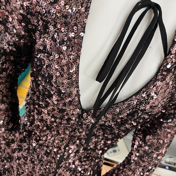 SOIEBLU Stunning  Mocha sequin body con dress S M L XL - Picture 4 of 8